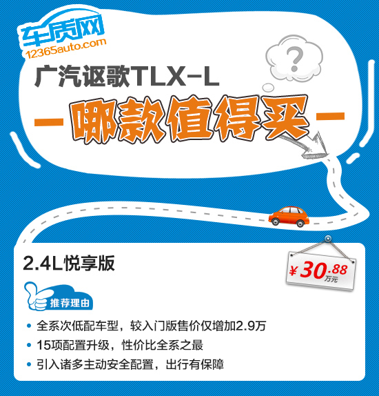 推荐2.4L悦享版 广汽讴歌TLX-L购车指南