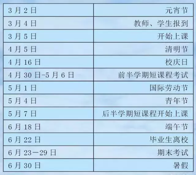 浙师新学期校历和你关心的食住等安排来啦！