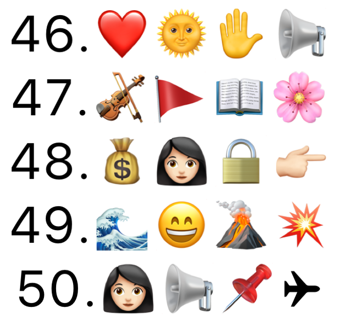 还除了一种新形式的emoji表情猜成语这样的猜谜形式,很适合线上来玩儿