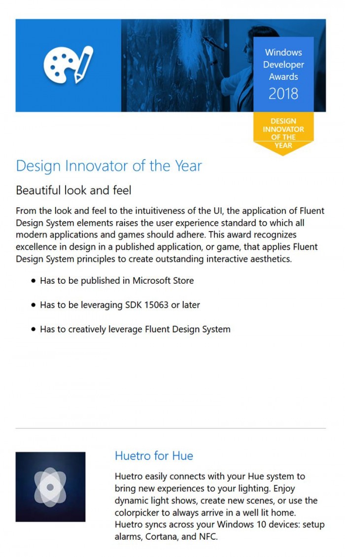 「图」2018年度Windows  Developer  Awards公布