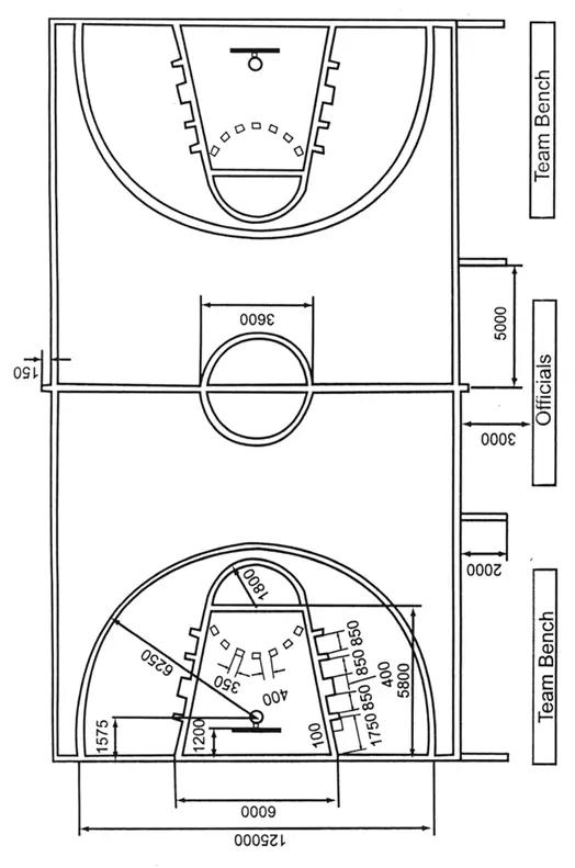 篮球场划线图施工图片