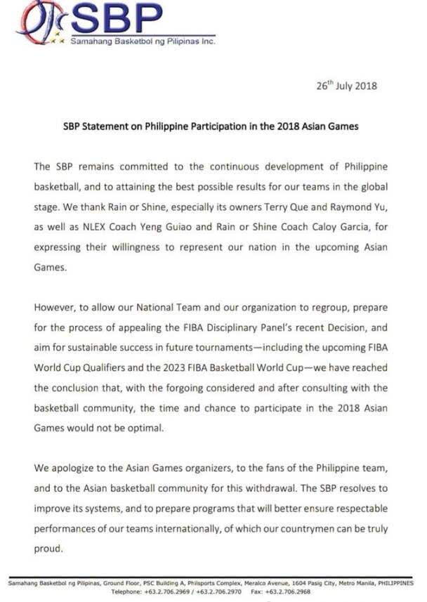韩国v蒙古篮球(菲律宾男篮宣布退出亚运会，此前因群殴遭FIBA重罚)