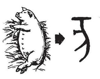 猪的汉字演变过程图图片