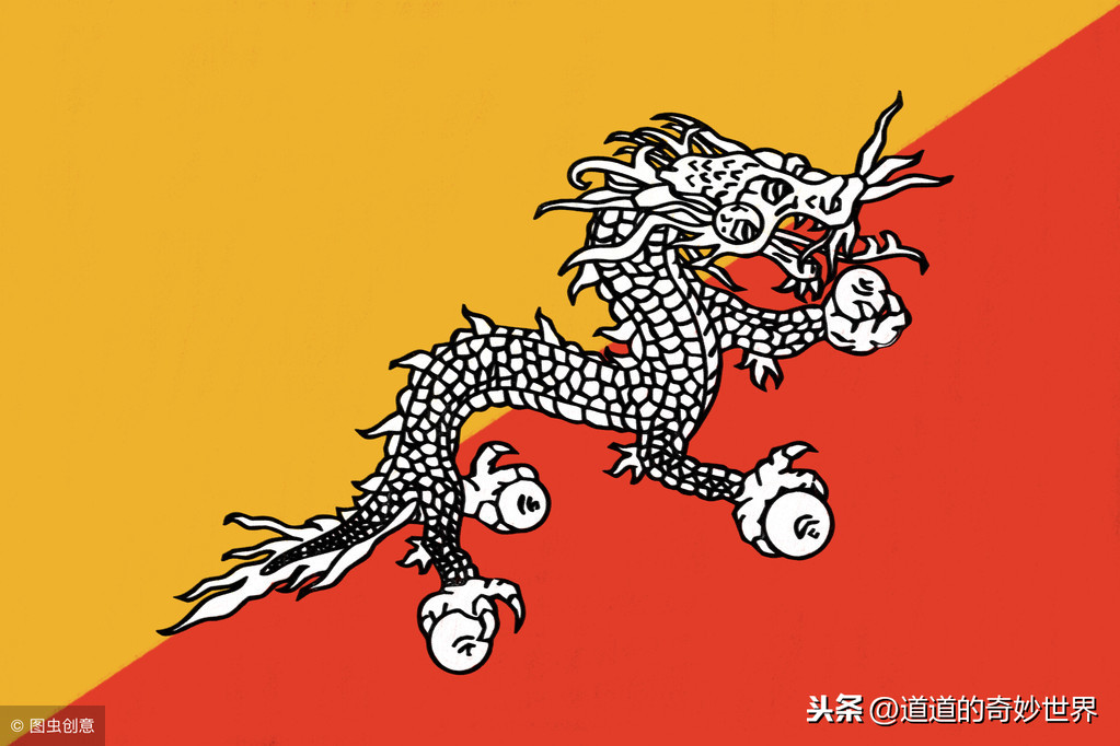 不丹人非常喜欢中国龙,所以我把龙作为国旗的主要图案