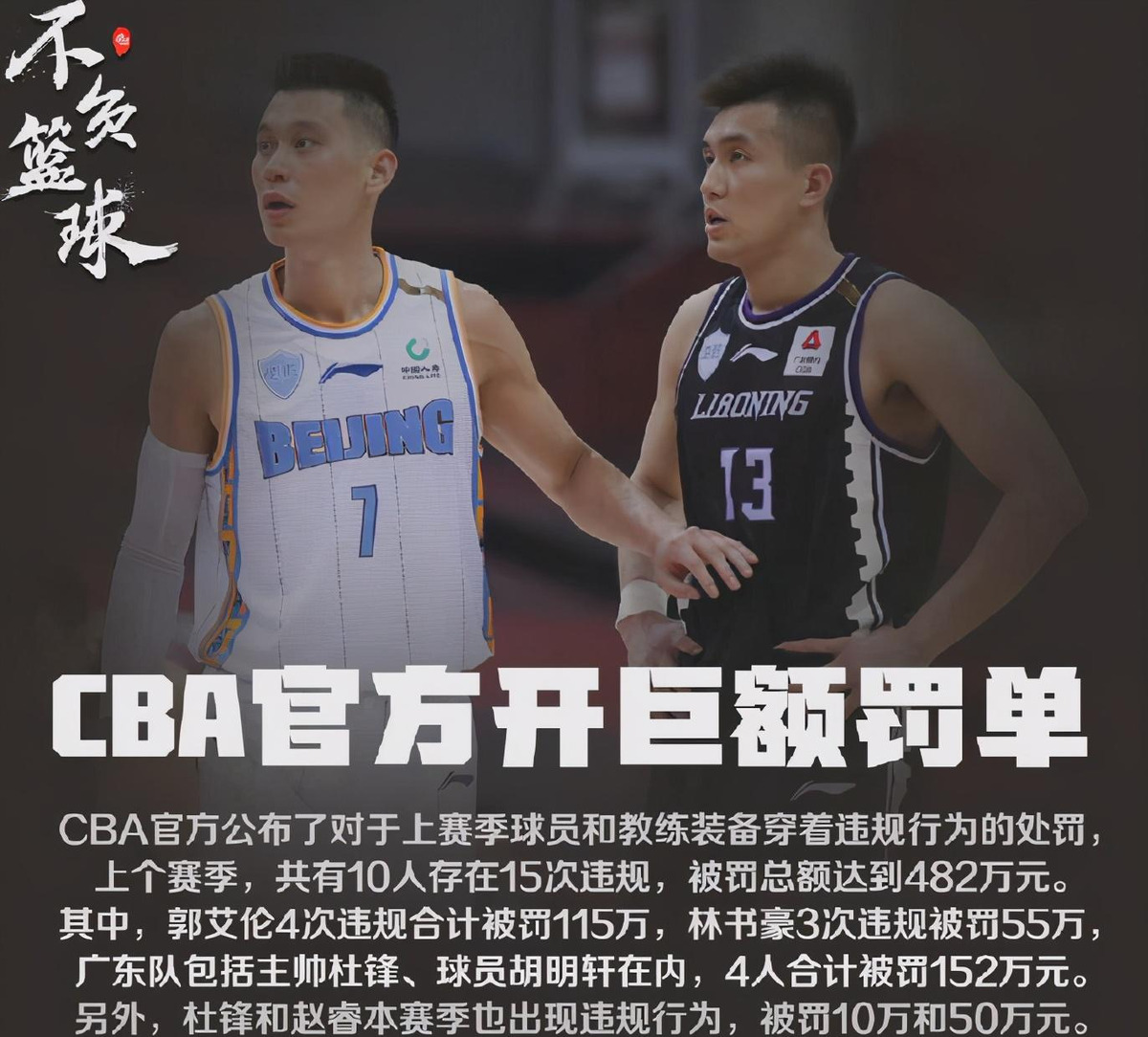 cba为什么重罚(CBA为何要重罚？李宁遭惹怒！郭艾伦115万，林书豪55万)