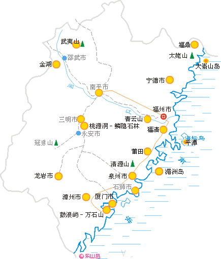 福建省5a景区分布图图片