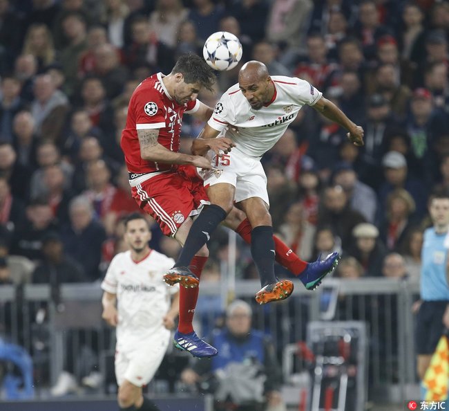 欧冠1/8决赛 拜仁慕尼黑0:0战平塞维利亚 收获一分