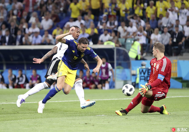 世界杯 第2轮 德国2:1艰难战胜瑞典