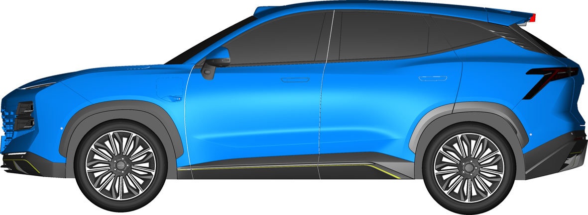设计语言重复度略高，捷途汽车X-1外观专利申报图曝光