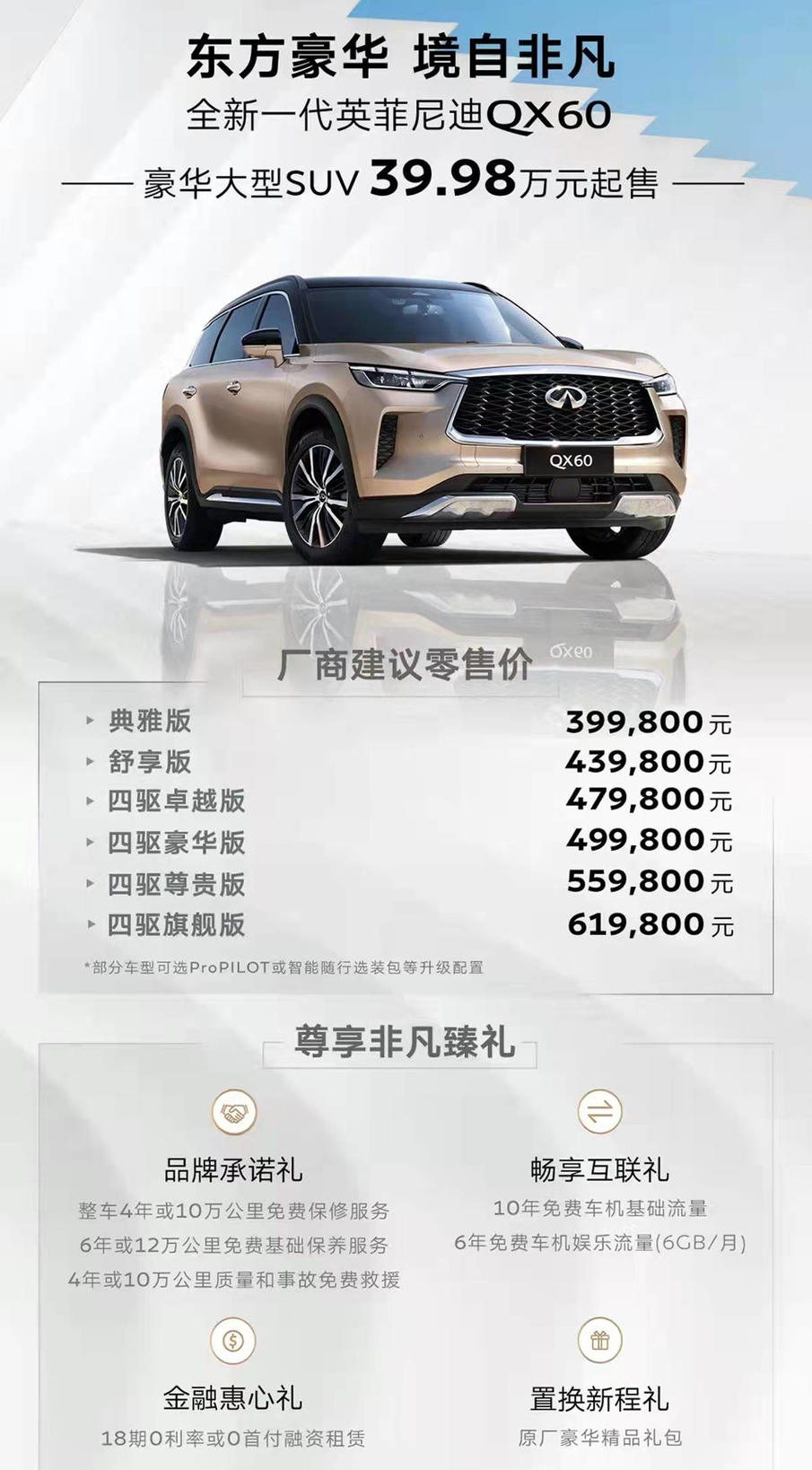 东风英菲尼迪QX60正式上市 售39.98万起，六款车型选哪款更划算？