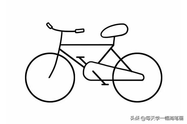 每天学一幅简笔画--自行车简笔画步骤图解教程