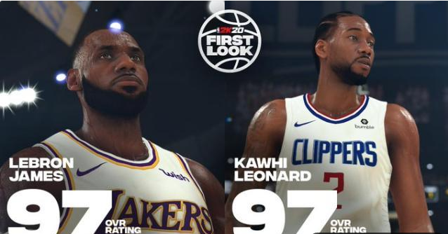 电脑nba2k哪些球员（詹姆斯和莱昂纳德一样厉害？NBA 2K20球员评分出炉，看看谁更强？）