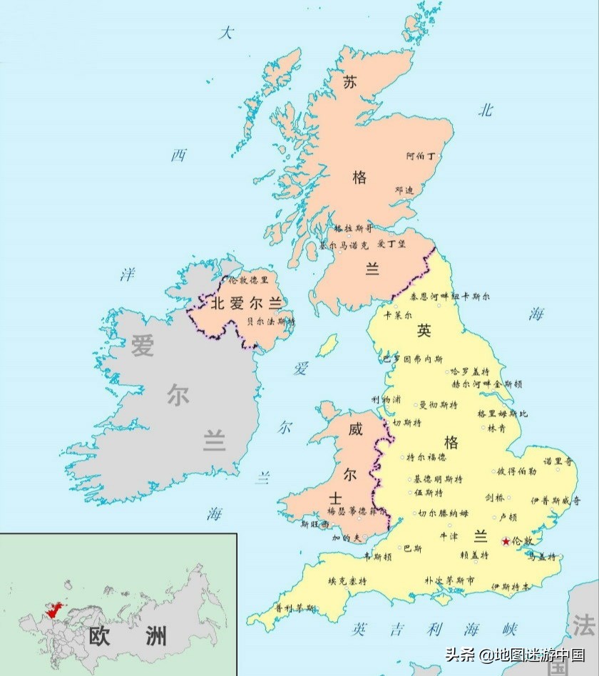英国，本岛占据北欧第一大岛不列颠岛大部分，国土面积虽不算大却相当有影响力。