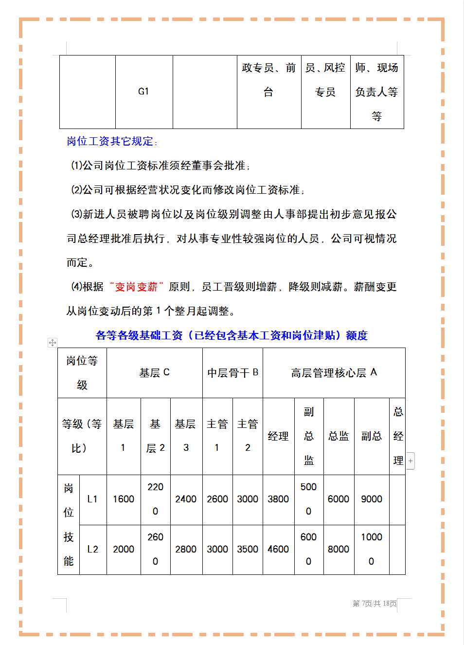 （通用版）公司薪酬管理制度，从工资总额到各种附则，可编辑套用