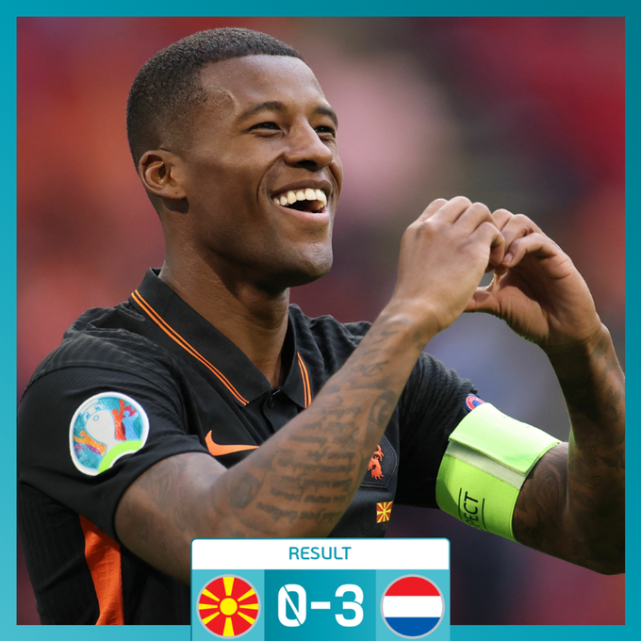 荷兰vs北马其顿完整(潘德夫告别战维纳尔杜姆梅开二度，荷兰3比0北马其顿全胜晋级淘汰赛)