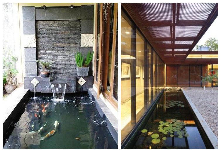 没有院子那就在阳台上挖鱼池，做好双重防水，造景瀑布好惬意享受