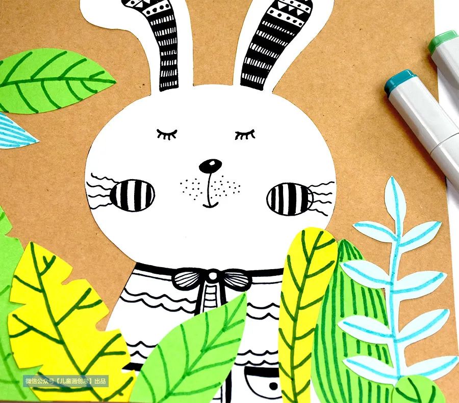 兔子玩偶怎么画(儿童画教程|花丛中的小兔子)