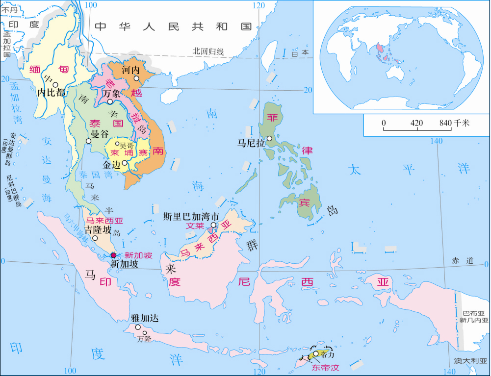 东南亚岛屿分布图图片
