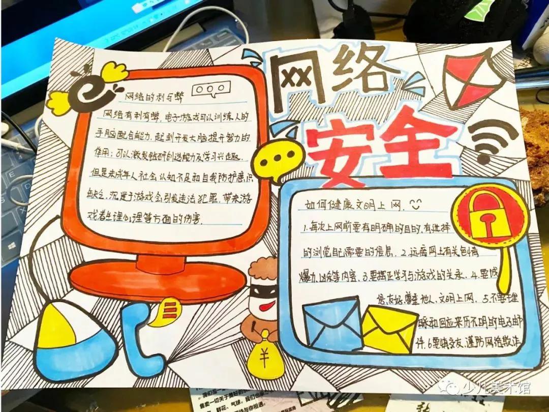 小學生圖畫(202140幅小學生網絡安全繪畫作品 愛國主題乾貨收藏起來