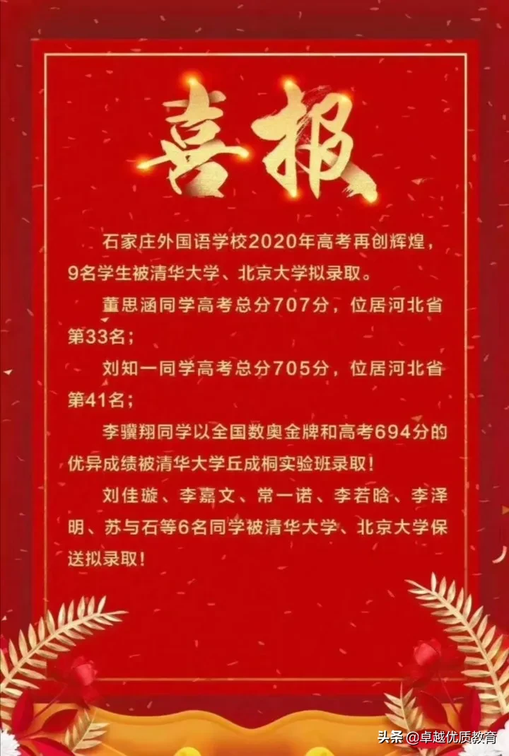 石家庄高考成绩已出，哪所高中更强？