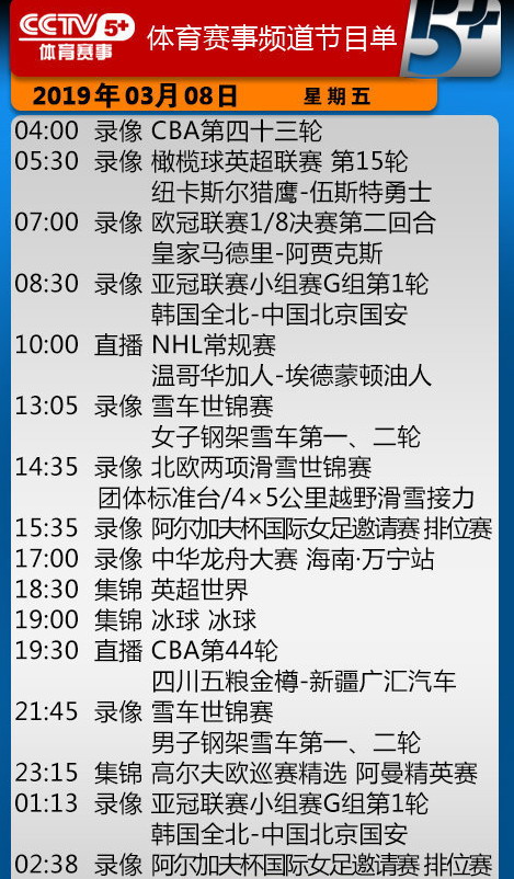 三亚cba直播在哪个平台(今日央视节目单 CCTV5直播恒大VS泰达 意甲 5 直播CBA战四川)