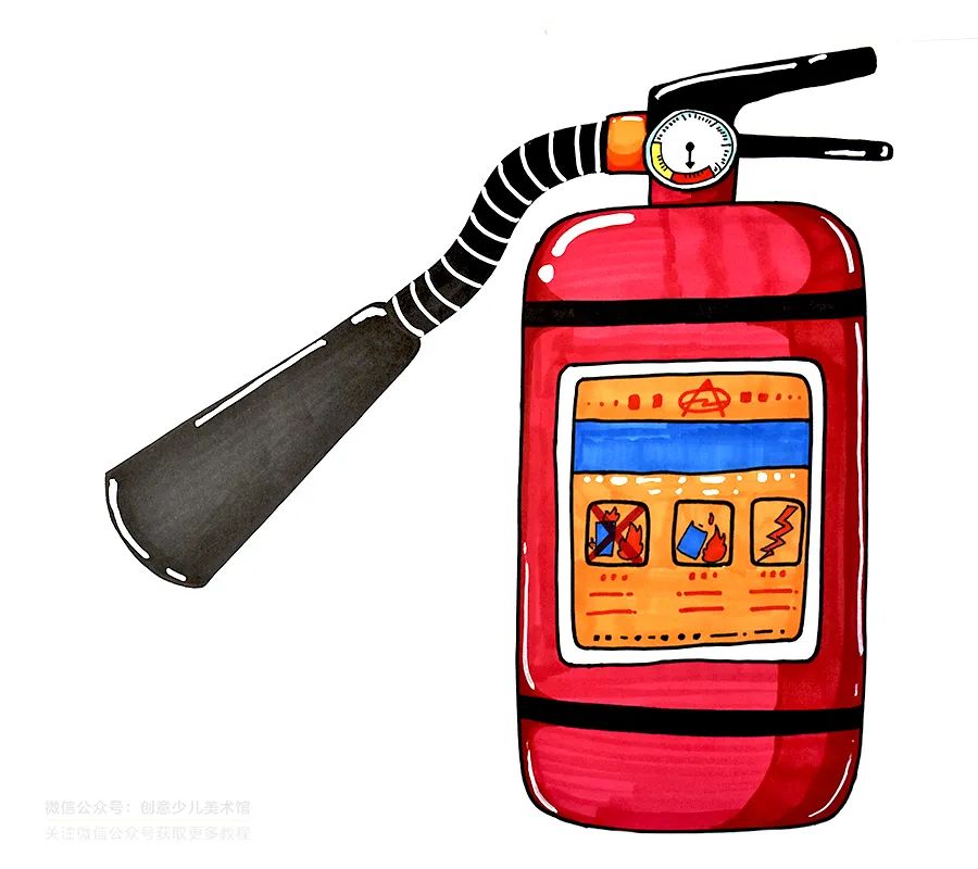 消防栓怎么画 灭火器简笔画卡通可爱