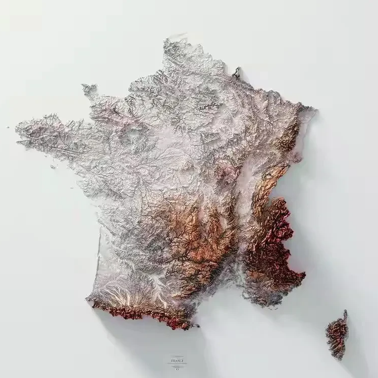 以另一种视角看地图：世界各地区、国家3D可视化地形图