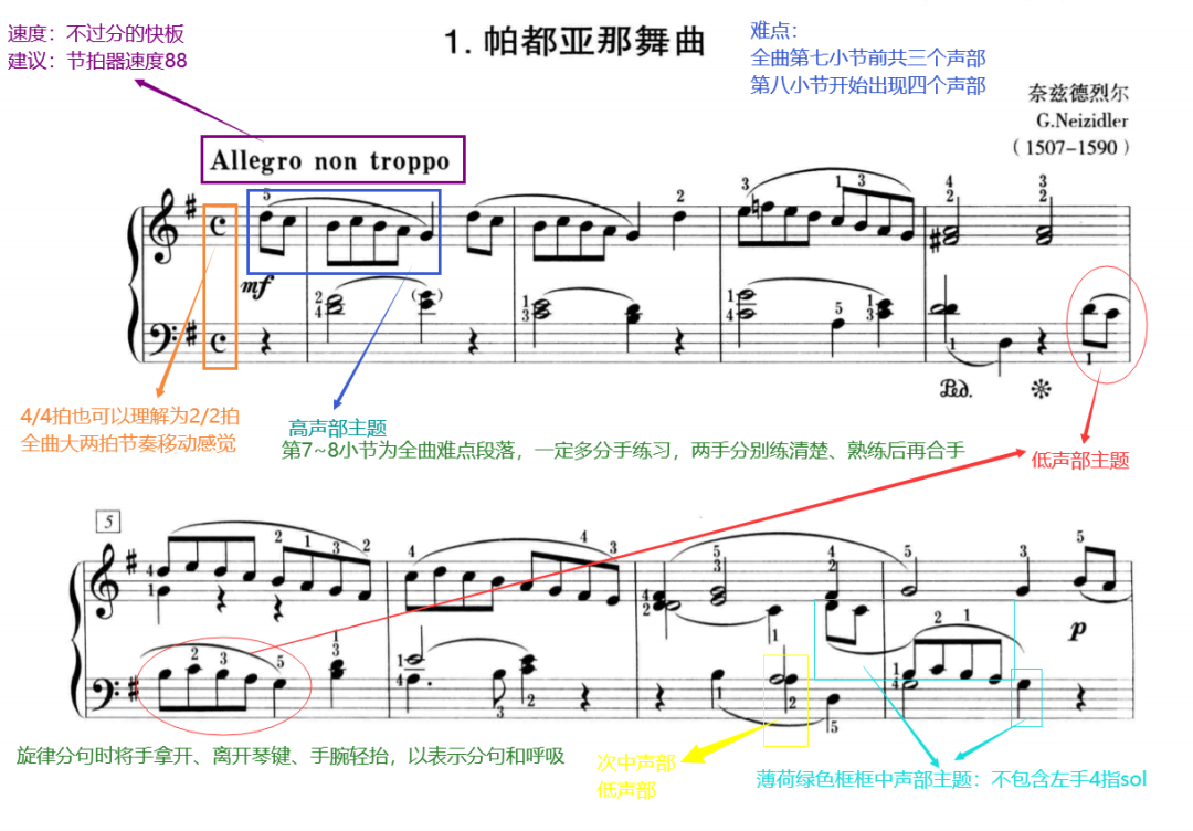考级详解 | 央院三级复调曲《帕都亚那舞曲》