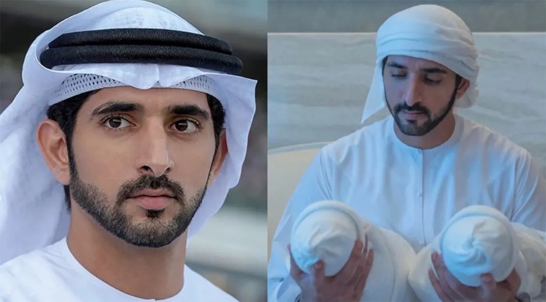 4个月迪拜小王子小公主露面了,被71岁国王抱住,妈妈被神秘雪藏