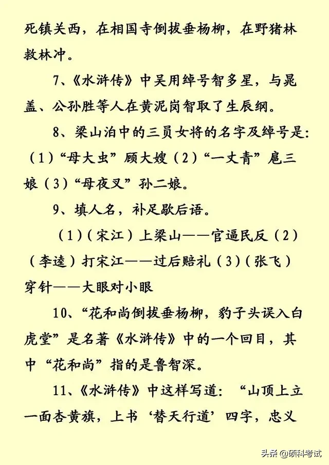 中国文学史，四大名著积累知识点汇总，实用干货，收藏好！