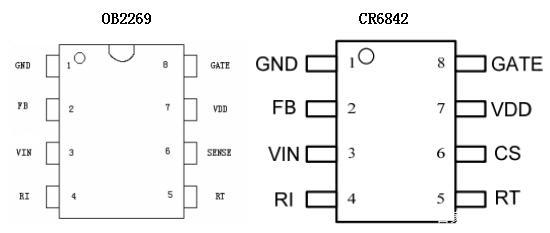 ob2269电源芯片代换，CR6842具有高效率低功耗