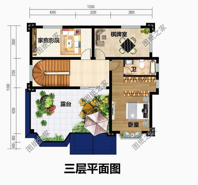 三层欧式风格别墅，大气罗马柱，满满的入室仪式感