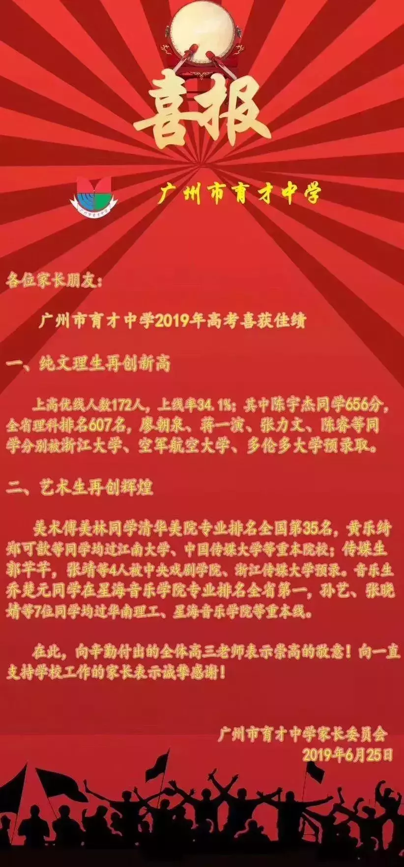 新增17校高考喜报！黄冈、天省、培正、三中、中大附中……