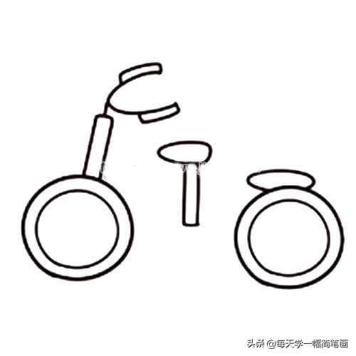 每天学一幅简笔画--自行车简笔画步骤图解教程