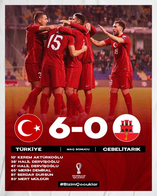 6-0，世预赛神奇一战：土耳其狂胜，小组第3变第2，2队命运被改写