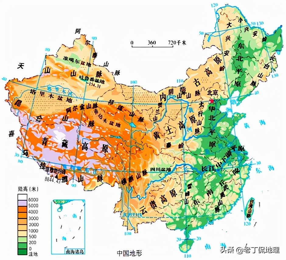 中国地图山脉地形图 中国山脉地形图空白高清 汽车时代网