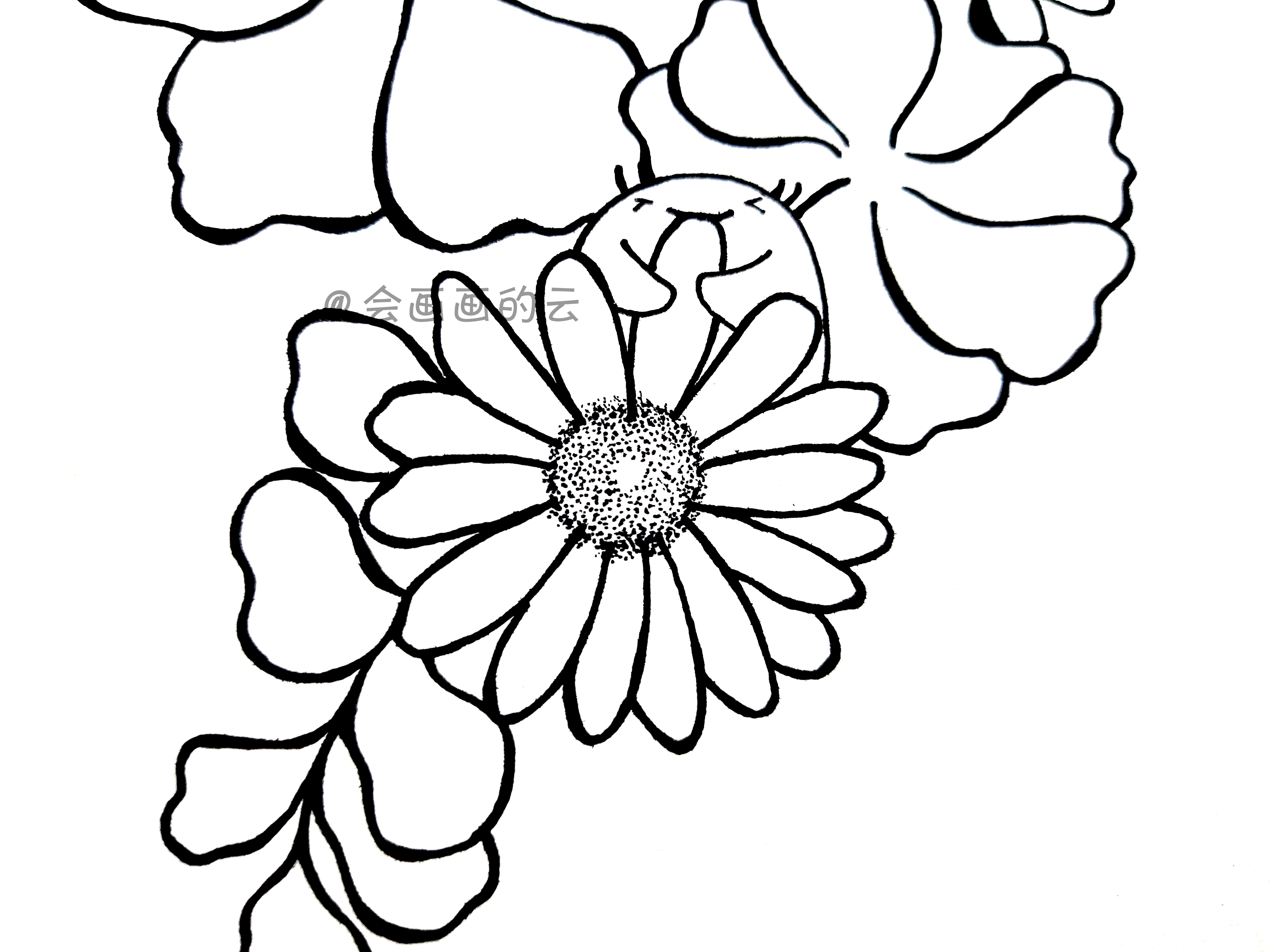 简笔画教程,跟着小云画线描,简单又容易