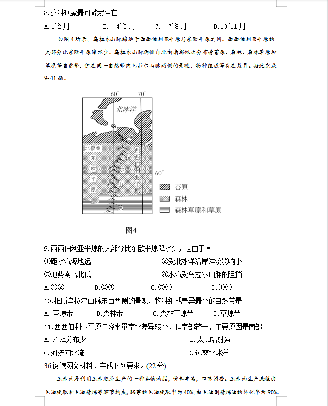 高考地理全国+地方真题高清7套（答案解析）转给孩子