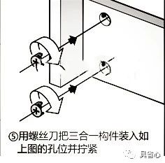 办公家具安装常规三合一螺丝课程的图示