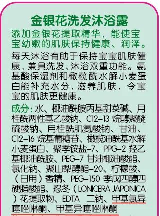 48款宝宝洗发沐浴露评测（上）：44款含有需注意的成分