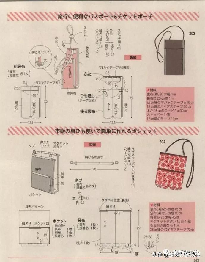 自制双肩包教程有尺寸（双肩包手提包裁剪纸样）