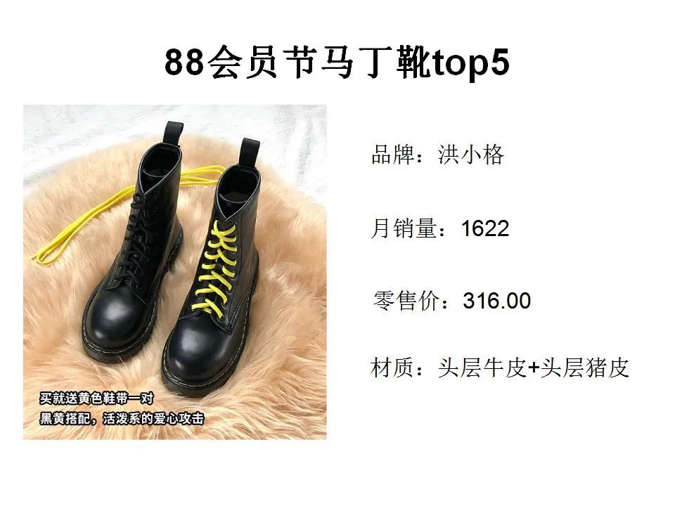 阿里88会员节老爹鞋、马丁靴、休闲靴、时装休闲鞋爆款TOP10