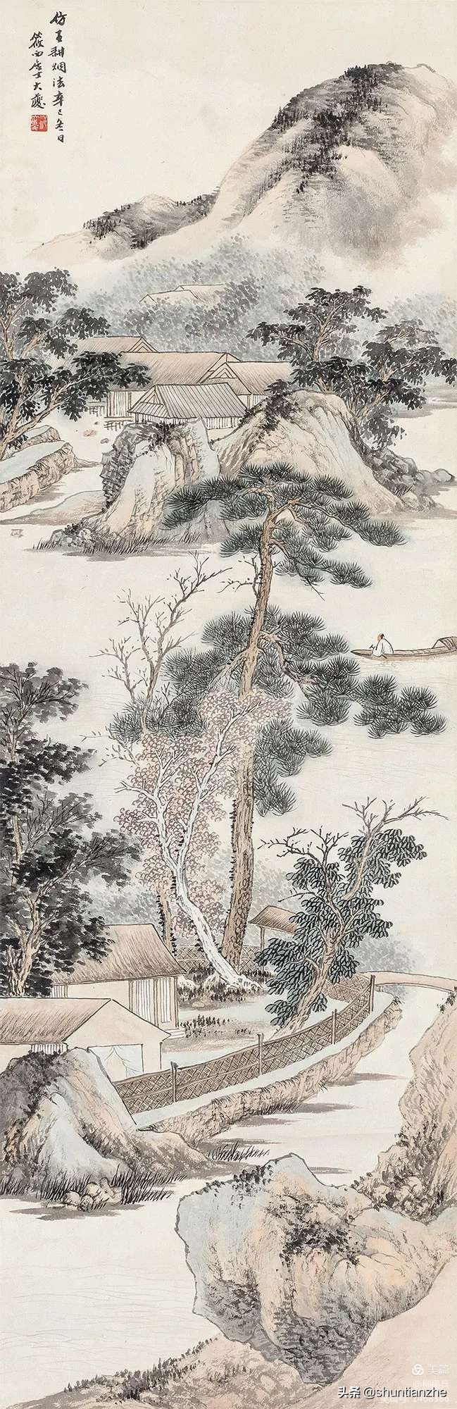 春晓图片(名家山水画《春晓图》欣赏)