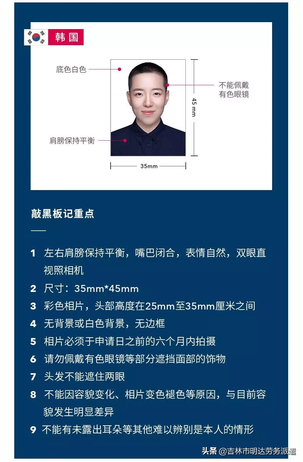 最新各国签证照片要求！