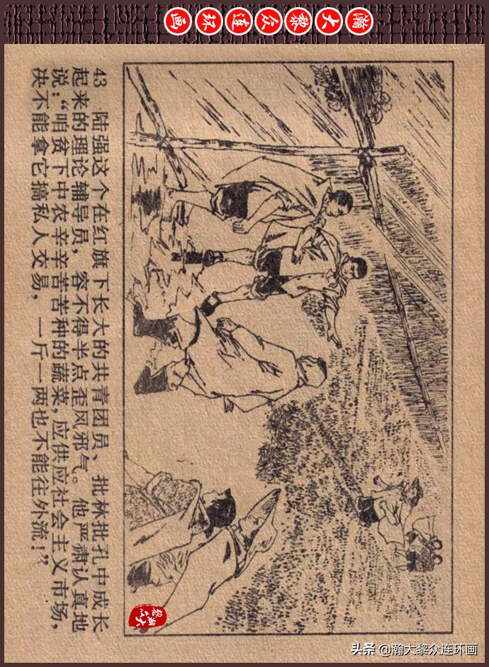 瀚大黎众｜人美版文革生产队阶级斗争连环画《菜园风雨》1976年版