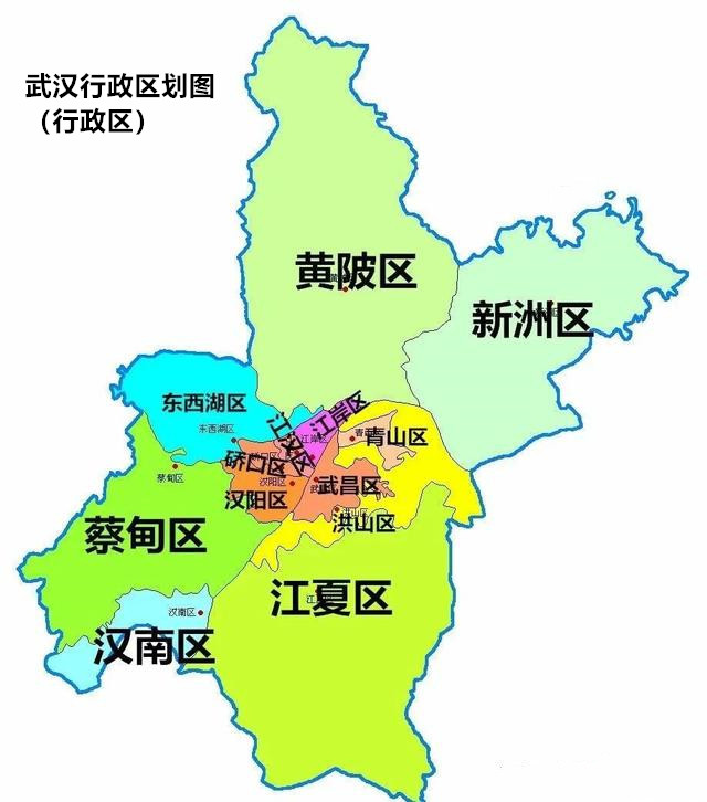 根据行政区划结构,武汉关公13个区,其中,江岸区,江汉区,硚口区,汉阳区