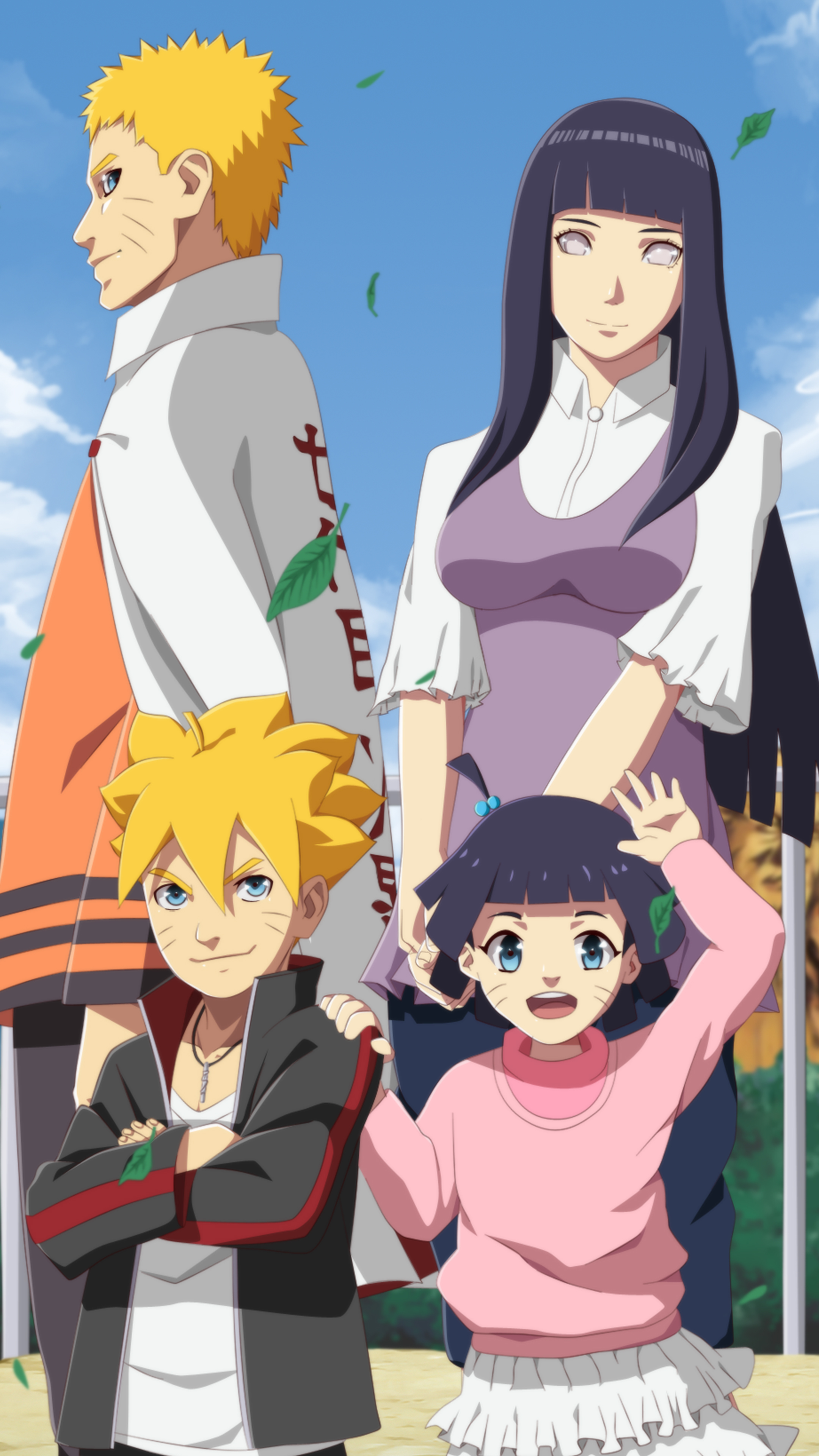 鸣人,佐助,我爱罗,卡卡西还有带土和琳,有大结局后的鸣人雏田温馨一家