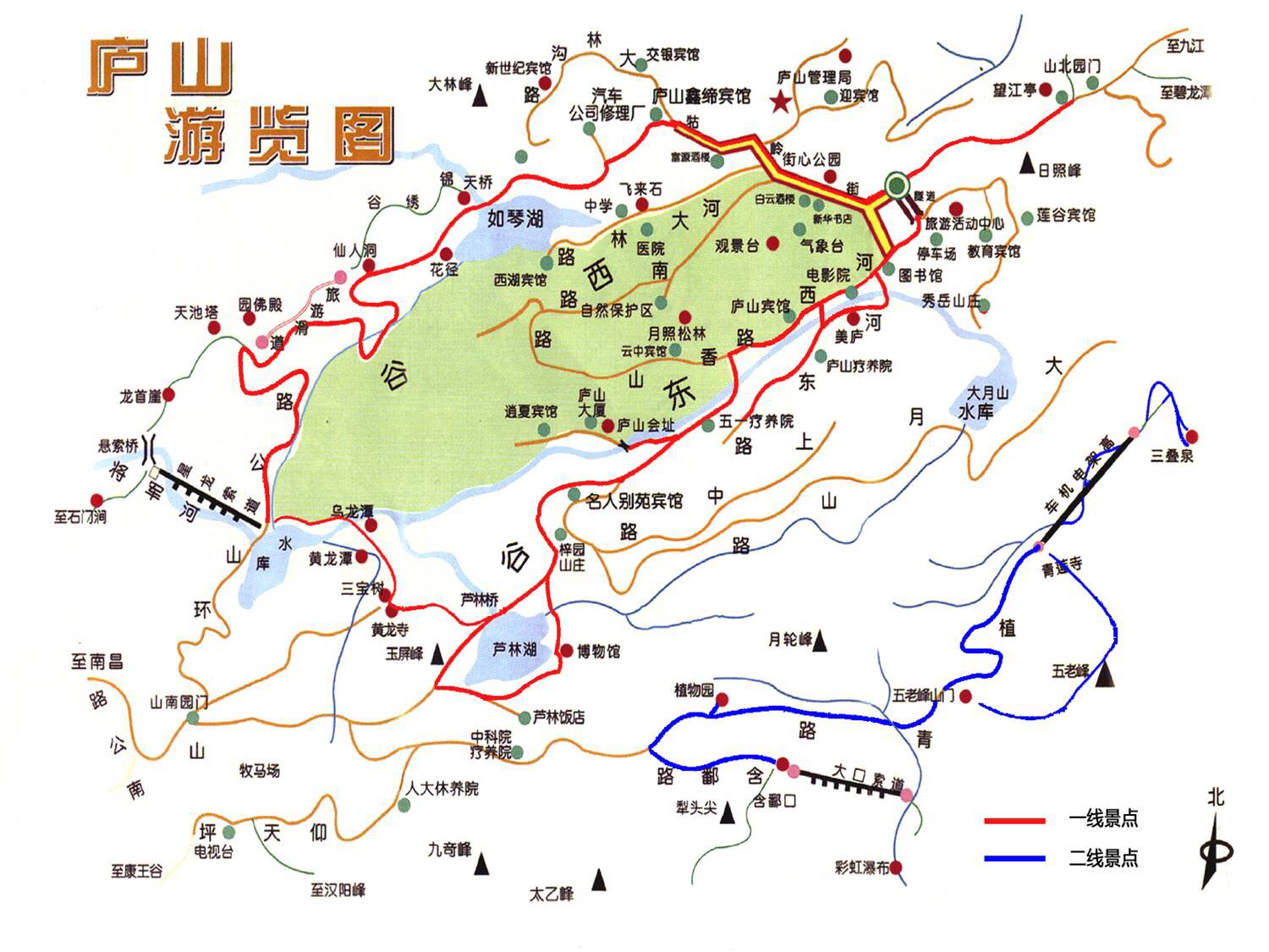 庐山地图 江西省九江市庐山市