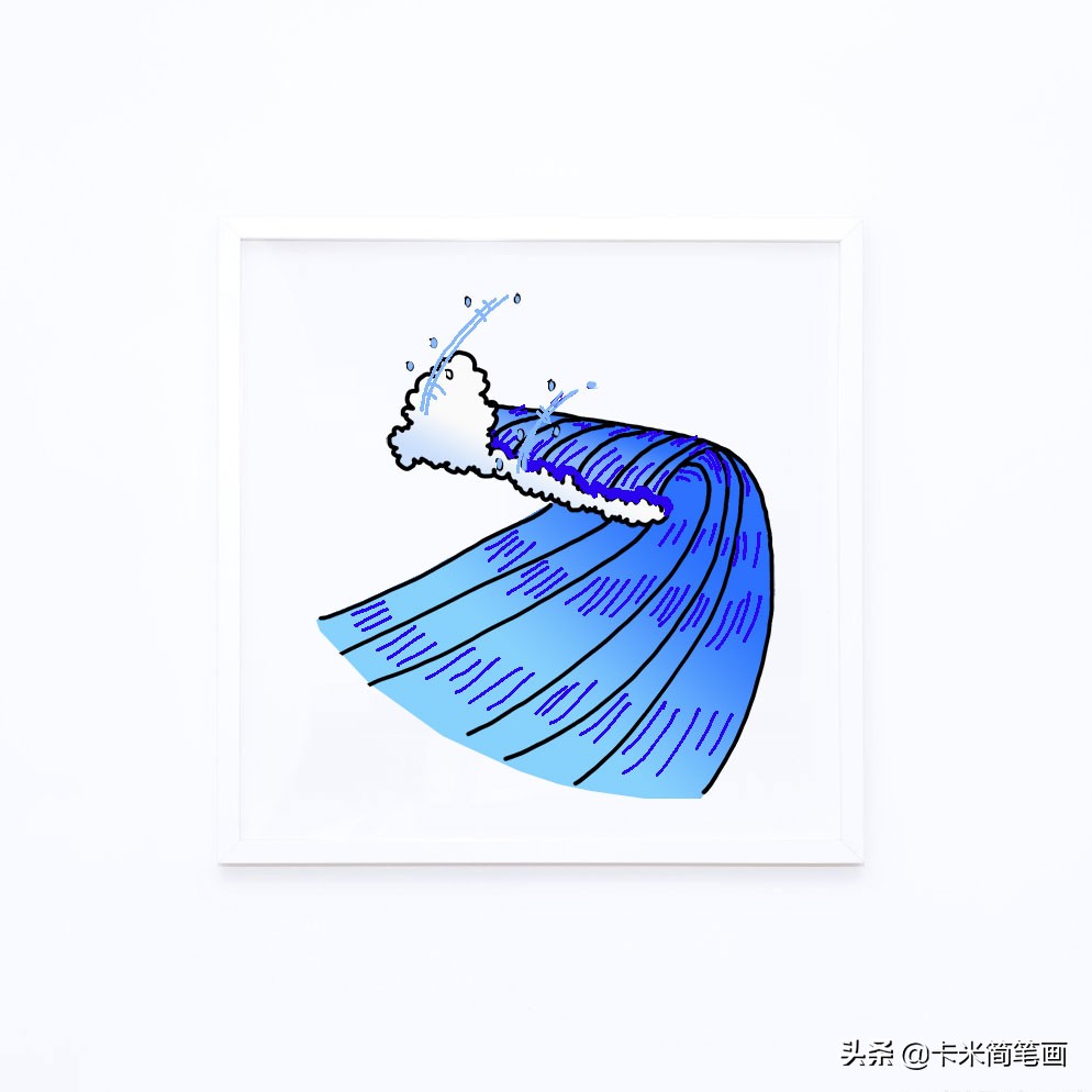 海豚海浪简笔画图片