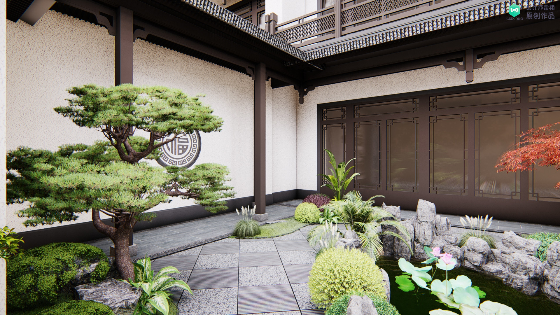 这套苏州园林风格的庭院,简直太美了!山水凉亭矮松,让人太羡慕